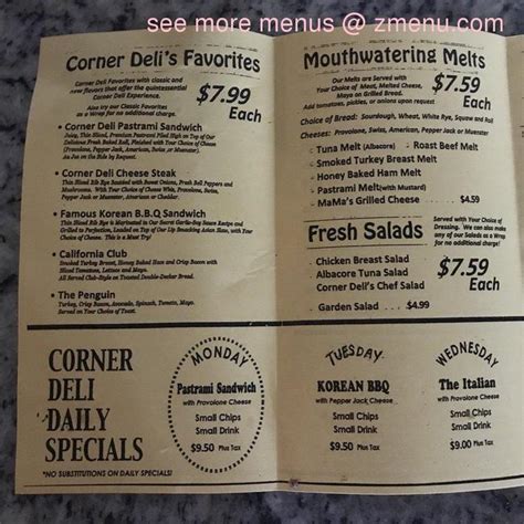 corner deli ontario menu|More.